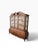 French Provincial 1970s Monumental Mastercraft Burl Wood & Brass Lattice China Cabinet Vitrine For Sale - Image 3 of 11