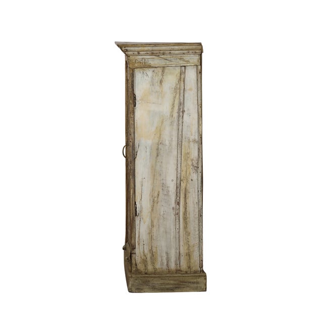 Indian Antique Indian Painted Teakwood Armoire For Sale - Image 3 of 7
