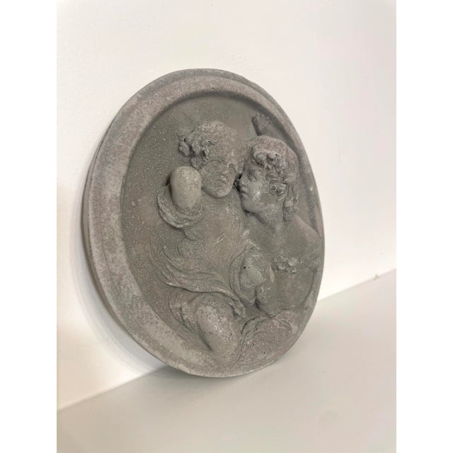 Victorian Vintage Victorian Garden Concrete Intaglio, the "Calmady Children" in the Style of Sir Thomas Lawrence For Sale - Image 3 of 11