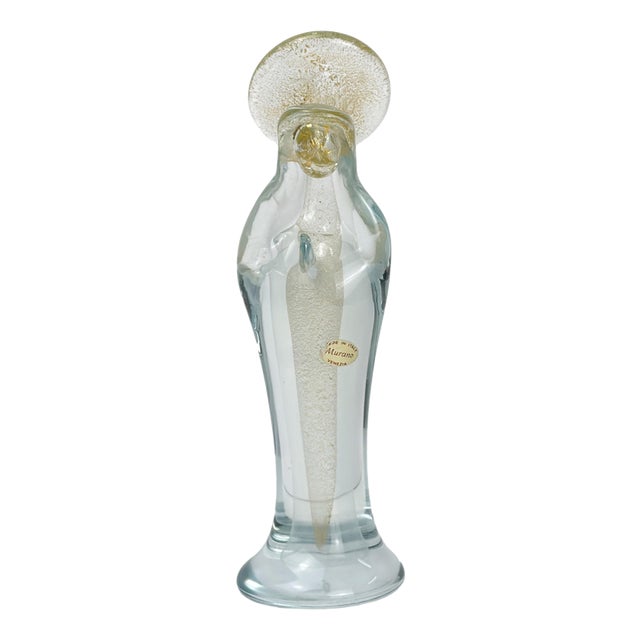 Murano Glass Madonna Sculpture with Gold Leaf from Seguso Vetri d'Arte, Italy, 1980s For Sale