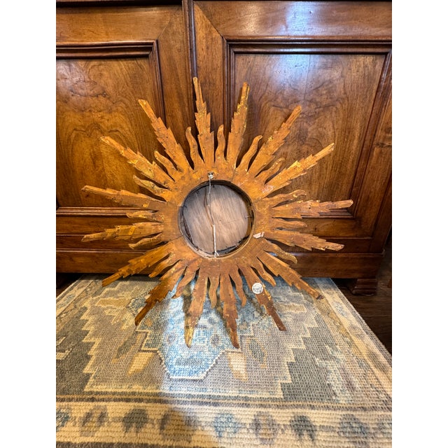 Vintage Convex Sunburst Mirror For Sale - Image 9 of 10