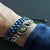 Lapis Lazuli Stone Two Row Beaded Woven Striking Bracelet For Sale In Miami - Image 6 of 10