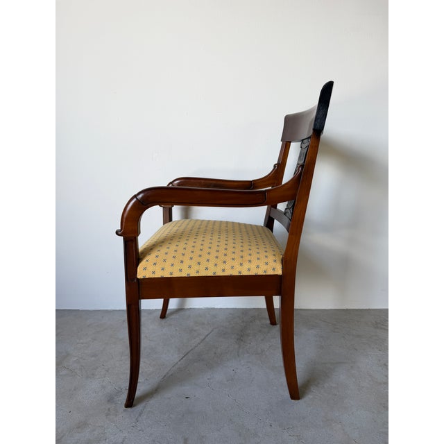 Vintage Hollywood Regency Neoclassical Style Mahogany Armchair For Sale In Miami - Image 6 of 12