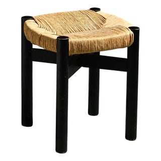 Black Meribel Stool by Charlotte Perriand for Steph Simon, 1960 For Sale