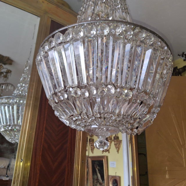 Baccarat C1860 French Empire 4 Foot Cut Crystal Cascading Waterfall Palace Chandelier by Baccarat 12 Lights For Sale - Image 4 of 18