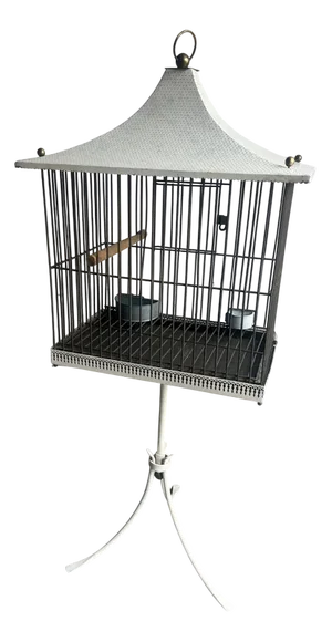 Vintage Bird Cage on Stand, 1960s