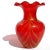 Murano Venetian Vintage Red Yellow Pulled Feather Gold Leaf Italian Art Glass Ruffle Rim Flower Vase For Sale In Orlando - Image 6 of 10