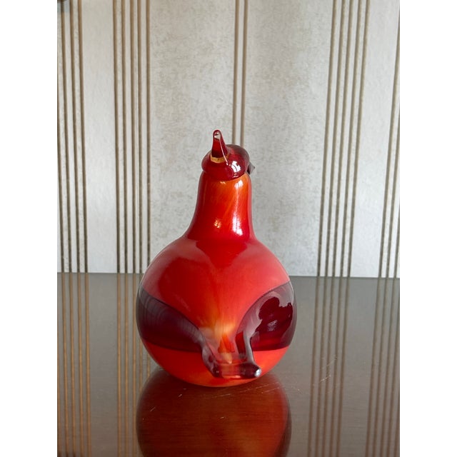 Modern Oiva Toiika Hand Blown Glass Cardinal For Sale - Image 3 of 12