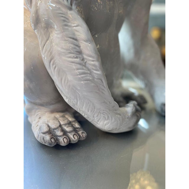 Seated Gorilla Sculpture in White Ceramic by Ronzan, 1950s For Sale - Image 12 of 18