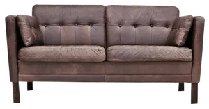 Danish 2-Seater Sofa in Brown Leather, 1970s