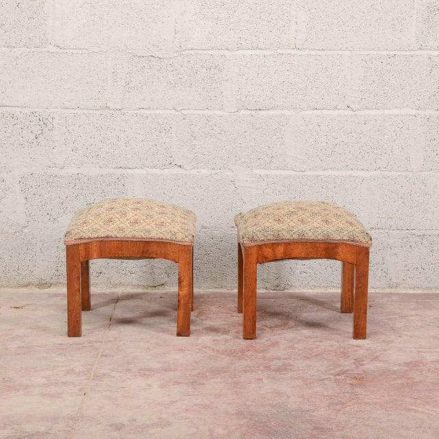 Art Deco Stools in Walnut, Set of 2 For Sale - Image 10 of 13