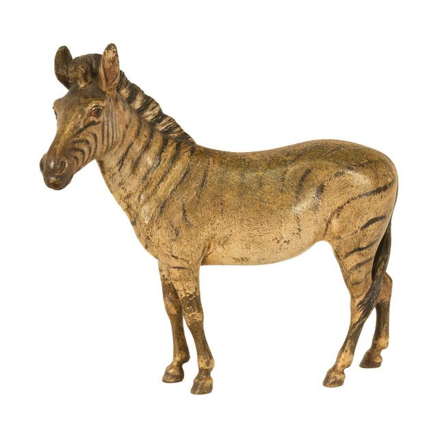 Antique Austrian Franz Bergman Cold Painted Bronze Zebra Quagga Sculpture Statue For Sale - Image 10 of 14