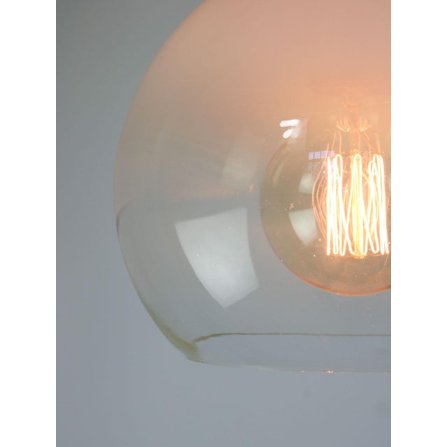 Vintage Italian Chrome and Glass Pendant Lamp For Sale - Image 6 of 14