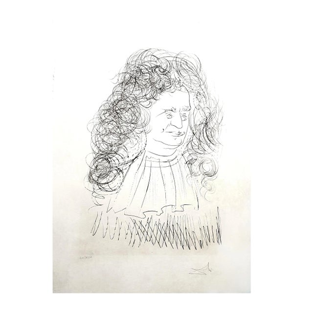 Salvador Dali - La Fontaine Portrait - Signed Engraving 1974 For Sale - Image 8 of 9