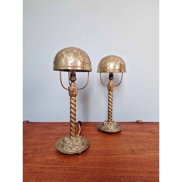 Bronze and Brass Table Lamps, 1890s, Set of 2 For Sale - Image 3 of 17