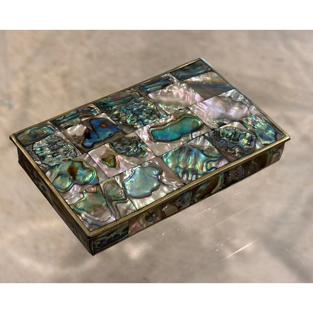 Mid-Century Mexican Abalone Decorative Box For Sale - Image 4 of 18