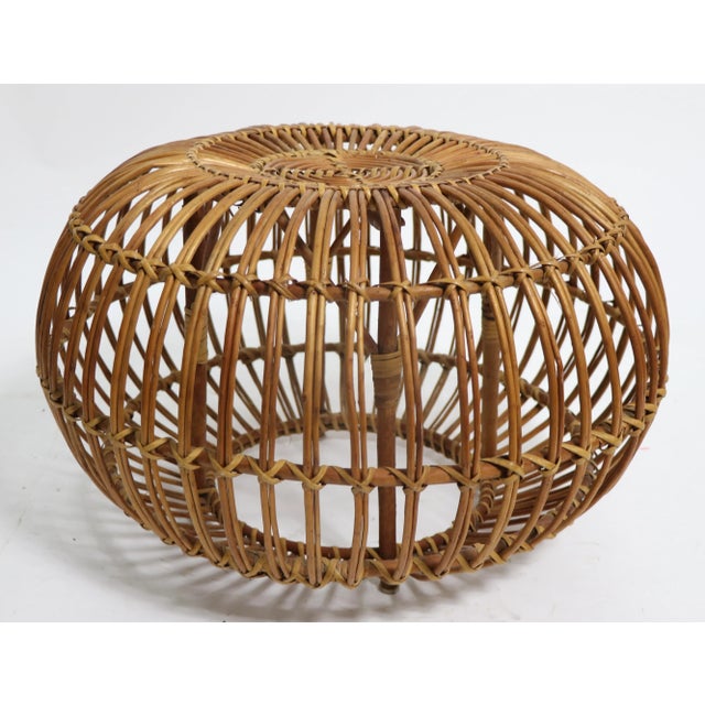 Brown Vintage Albini Ottoman Pouf in Natural Finish For Sale - Image 8 of 8