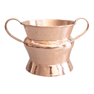 19th Century French Polished Hammered Copper Jardiniere Planter With Handles