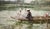 Leon Moran—Elegant Figures Fishing on the Water-19th-Century American Romantic Oil Painting For Sale - Image 4 of 14