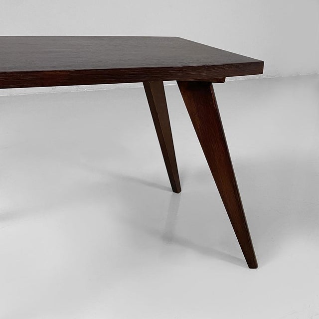 1960s Mid-Century Modern Italian Coffe Table in Dark Wood, 1960s For Sale - Image 5 of 15