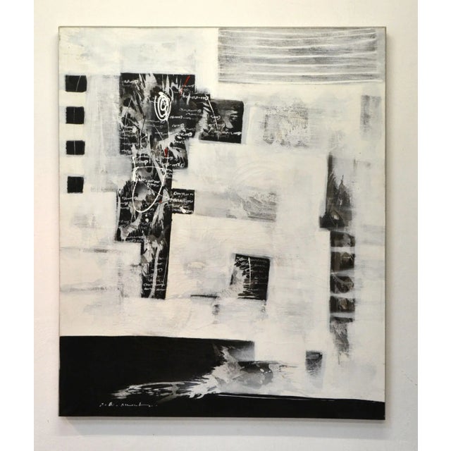 Abstract Image, Monochrome Series, 1990s, Acrylic on Canvas For Sale - Image 6 of 6