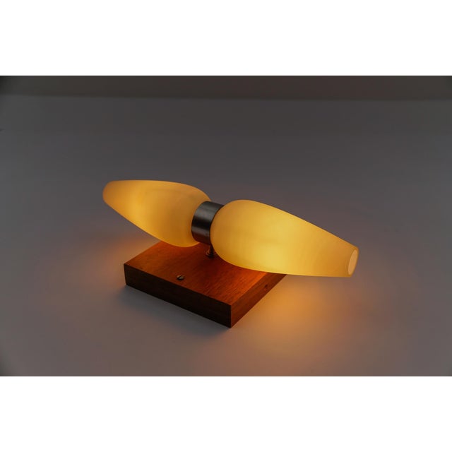 Wood and Opaline Glass Wall Lamps by Temde, Switzerland, 1960s, Set of 2 For Sale - Image 10 of 14