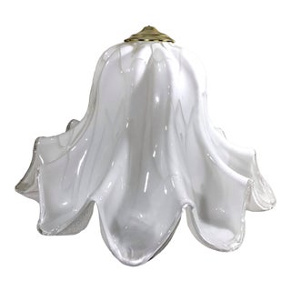 Vintage Blown Murano Glass Petal Tulip Pendant Light For Sale