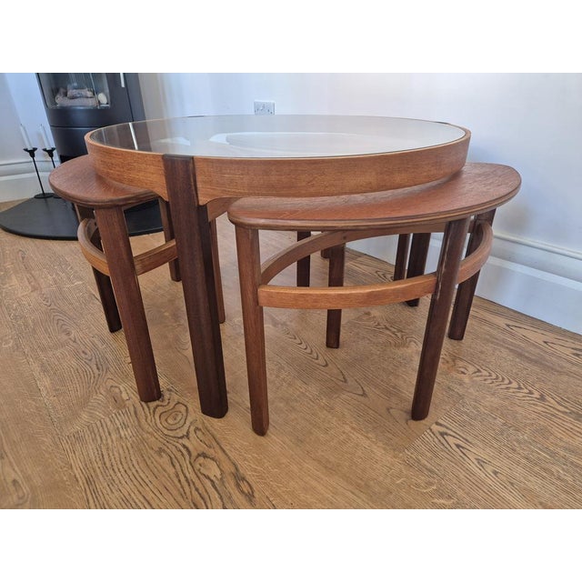 Brown Model 5614 Teak Coffee Table Nest of 3 by Nathan Trinity, 1960s, Set of 4 For Sale - Image 8 of 17