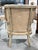 Sarreid Irish Tufted Linen Accent Armchair With Casters For Sale - Image 4 of 10