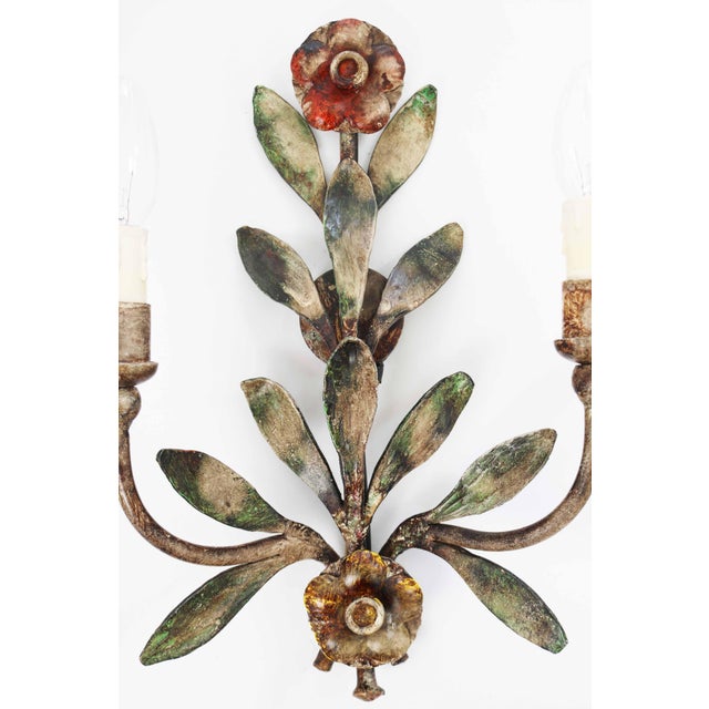 Florentine Style Hollywood Regency Floral Wall Lamp by Hans Möller, 1970s For Sale - Image 9 of 11