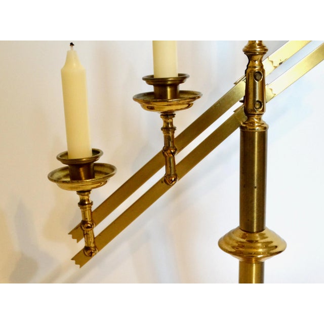 Large Mid 20th Century Articulating Gilt Brass Candelabra For Sale - Image 6 of 12