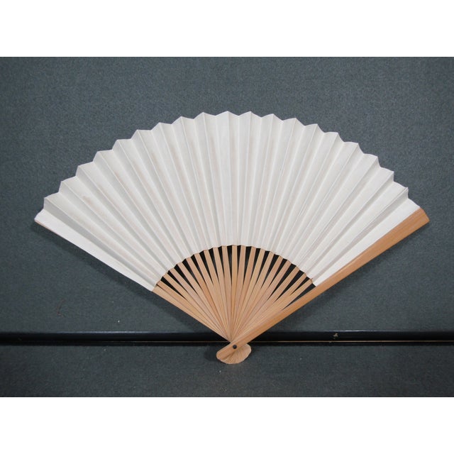 1970s Kiyoshi Saito “Okyokan” Folding Fan for Northwest Orient W/ Box For Sale - Image 4 of 9
