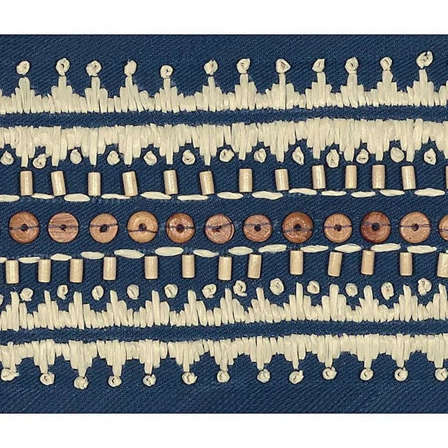 Sample - Schumacher X Mary Mcdonald Tonga Tape in Marine For Sale