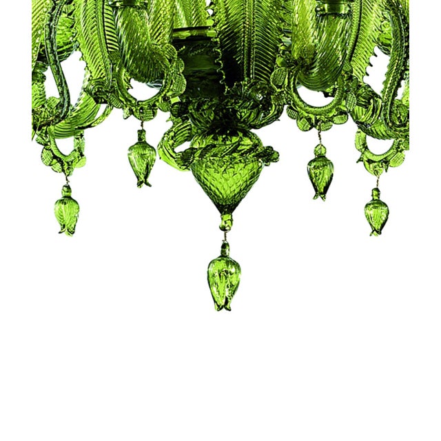 Contemporary Contemporary Translucent Green Murano Glass Chandelier For Sale - Image 3 of 9