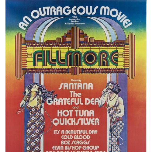 Art Nouveau Fillmore 1972 Concert Documentary Poster, 1972 For Sale - Image 4 of 6