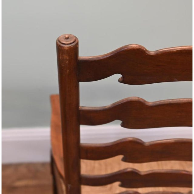 Oak Farmhouse Ladderback Armchairs, Set of 2 For Sale - Image 3 of 4