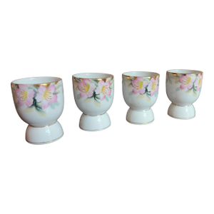 Antique, Early 20th Century Noritake Azalea Porcelain Egg Cups, Set of Four