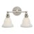 Chapman & Myers for Visual Comfort Signature Boston Functional Double Light in Polished Nickel with White Glass For Sale
