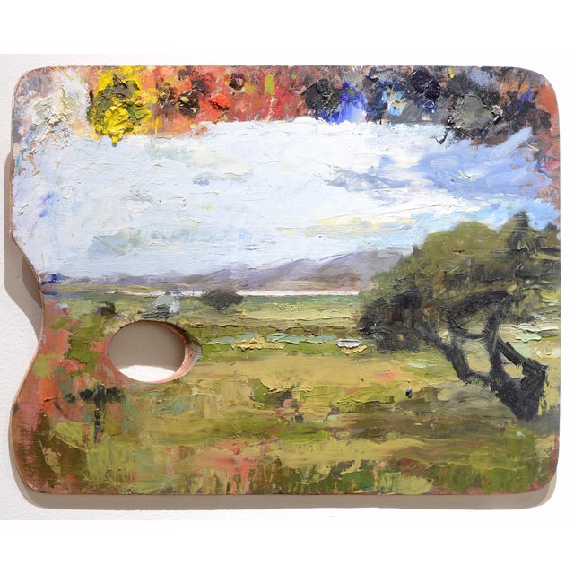 The Great Sand Dunes National Park by Caitlin Hurd | Oil on wood palette Landscape with dunes and sky For Sale