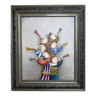 Joyce Roybal Painting on Canvas | Musicians | Signed & Framed Artwork For Sale