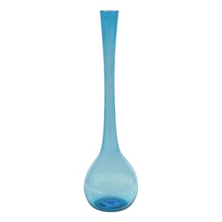 Mid-Century Pale Blue Glass Bottle Vase by Arthur Percy for Gullaskruf, Sweden, 1960s For Sale