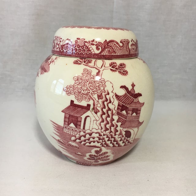 English Mason's Red Willow Ironstone Ginger Jar Chairish