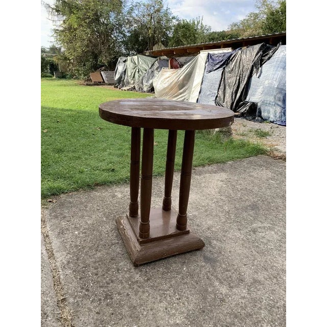 Wood Art Deco Round Side Table, 1930s For Sale - Image 7 of 7