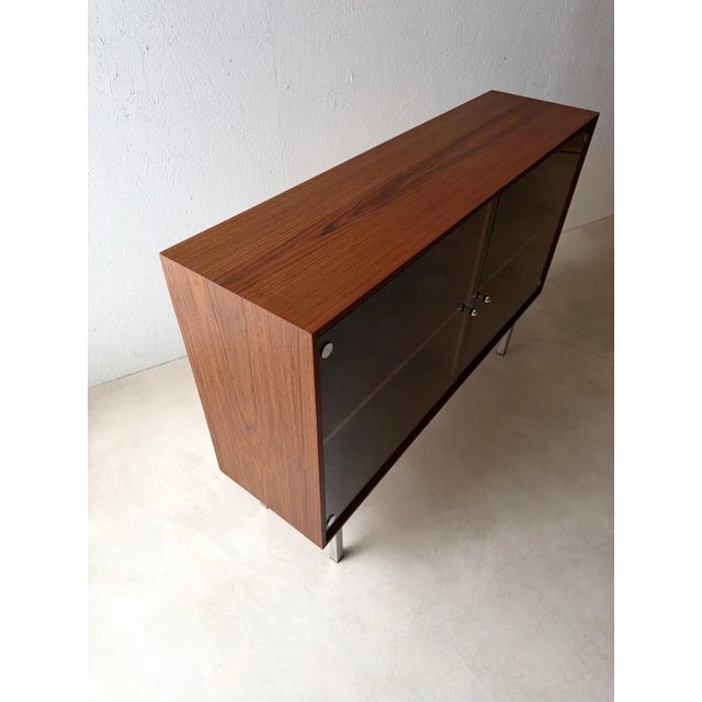 Minimalist Display Cabinet in Teak and Chrome, 1960s For Sale - Image 9 of 17