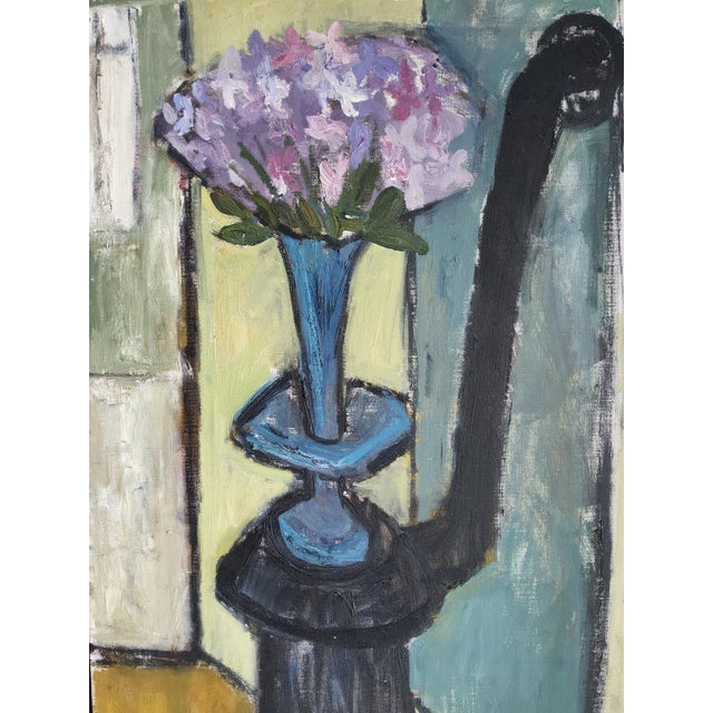 Large charming oil on linen from Sweden dated 1951 painted by Ulla Borgström (1918-1999) a listed artist from Sweden. This...