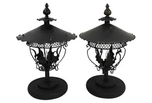 Antique Early 1900s Converted Gas Lamps - A Pair