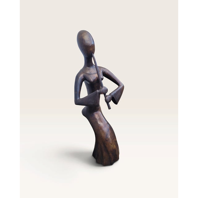 Large Late 20th Century French Bronze Female Flute Player Sculpture For Sale - Image 10 of 18