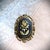 Large Vintage Victorian Black Brooch Cream Flower Cameo, Gold Bezel For Sale In New York - Image 6 of 10