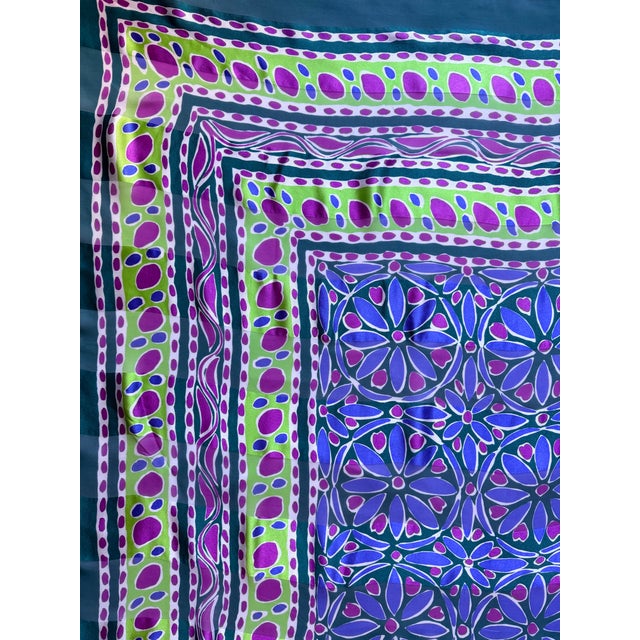 Yves Saint Laurent Silk Voile Scarf With Mosaic Design, 1980 For Sale - Image 9 of 9