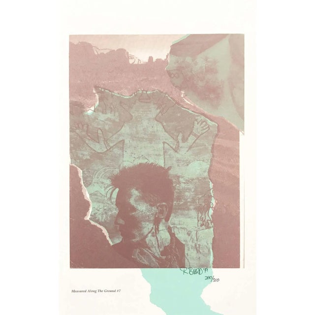 "Measured Along the Ground #7" Contemporary Abstract Numbered Lithograph by Rebecca Baird For Sale